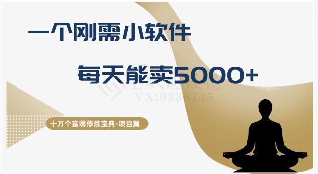 十万个富翁修炼宝典之17.一个刚需小软件，每天能卖5000+-千创分享