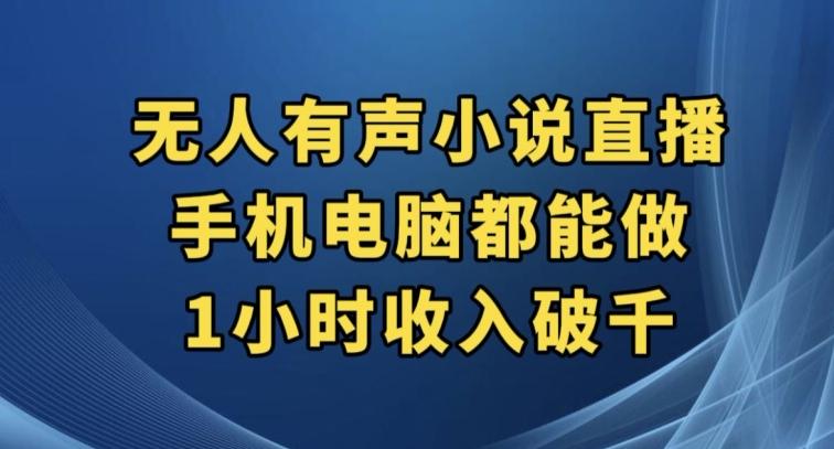 抖音无人有声小说直播，手机电脑都能做，1小时收入破千【揭秘】-千创分享