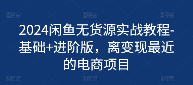 2024闲鱼无货源实战教程-基础+进阶版，离变现最近的电商项目-千创分享