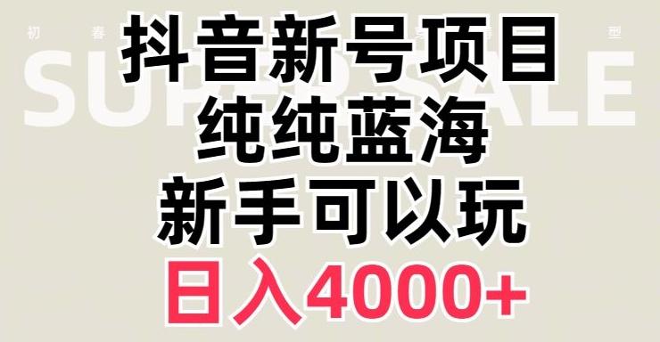 抖音蓝海赛道，必须是新账号，日入4000+【揭秘】-千创分享