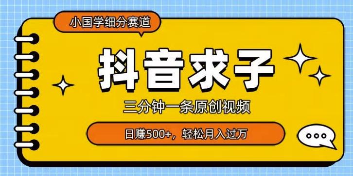 小国学细分赛道，三分钟一条原创视频，日赚500+，可矩阵复制-千创分享