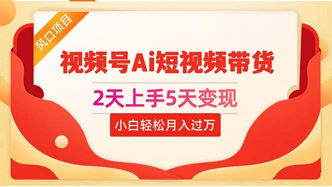 2天上手5天变现视频号Ai短视频带货0粉丝0基础小白轻松月入过万-千创分享