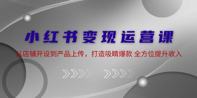 小红书变现运营课：从店铺开设到产品上传，打造吸睛爆款 全方位提升收入-千创分享