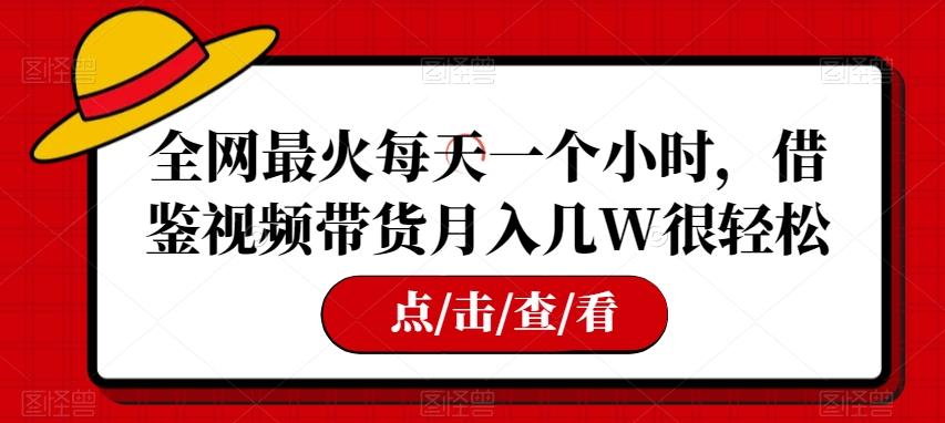 全网最火每天一个小时，借鉴视频带货月入几W很轻松【揭秘】-千创分享