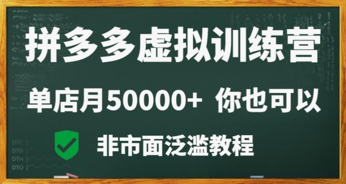 拼多多虚拟电商训练营月入30000+你也行，暴利稳定长久，副业首选-千创分享