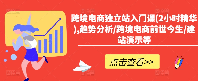 跨境电商独立站入门课(2小时精华),趋势分析/跨境电商前世今生/建站演示等-千创分享