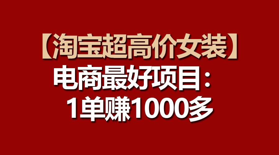 【淘宝超高价女装】电商最好项目：一单赚1000多-千创分享