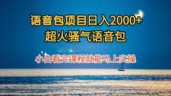 语音包项目 日入2000+ 超火骚气语音包小白看完课程就能马上实操-千创分享