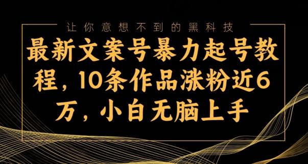 最新文案号暴力起号教程，10条作品涨粉近6万，小白无脑上手-千创分享