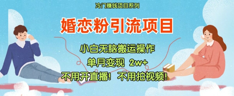 小红书婚恋粉引流，不用开直播，不用拍视频，不用做交付【揭秘】-千创分享