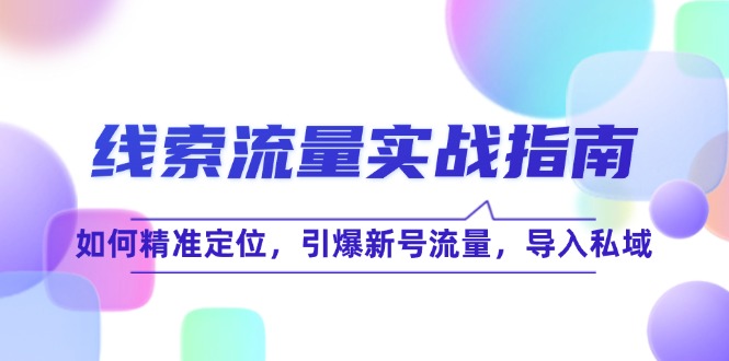 线 索 流 量-实战指南：如何精准定位，引爆新号流量，导入私域-千创分享