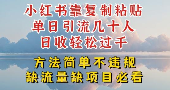 小红书靠复制粘贴单日引流几十人目收轻松过千，方法简单不违规【揭秘】-千创分享