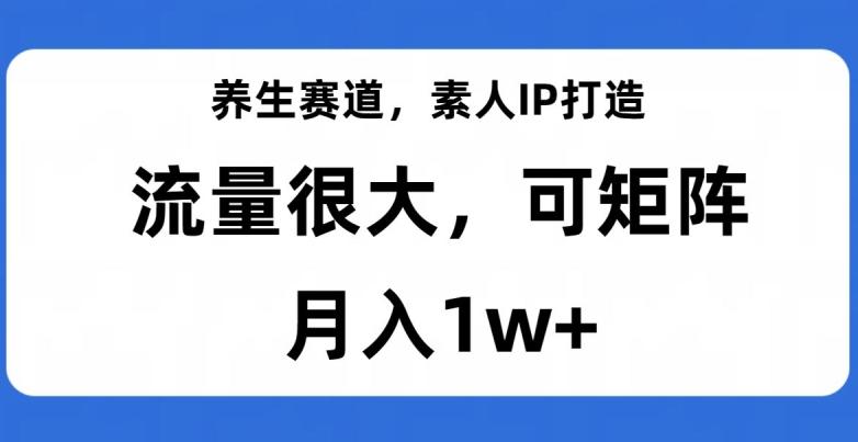 养生赛道，素人IP打造，流量很大，可矩阵，月入1w+【揭秘】-千创分享