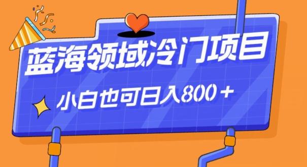 蓝海领域冷门赛道，一单39.9，日入800＋-千创分享