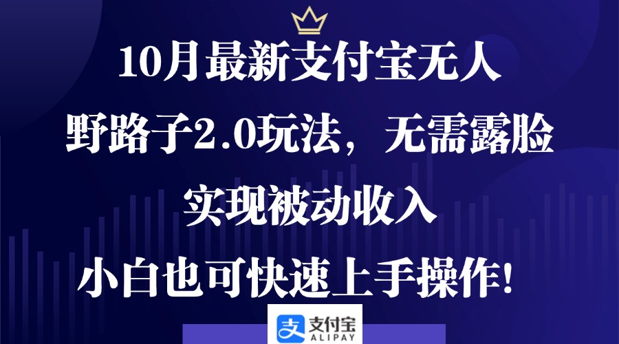 10月最新支付宝无人野路子2.0玩法，无需露脸，实现被动收入，小白也可…-千创分享