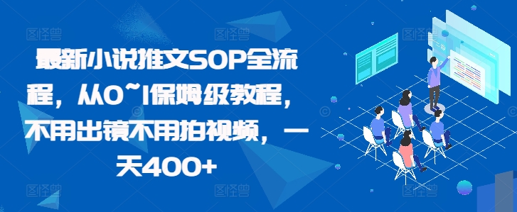 最新小说推文SOP全流程，从0~1保姆级教程，不用出镜不用拍视频，一天400+-千创分享