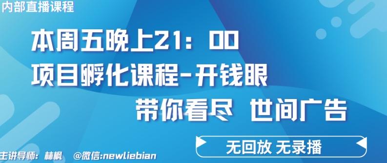 4.26日内部回放课程《项目孵化-开钱眼》赚钱的底层逻辑【揭秘】-千创分享