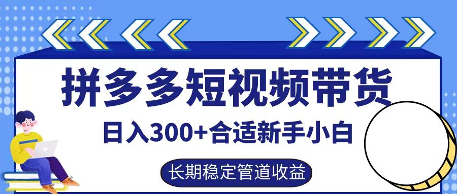 拼多多短视频带货日入300+，实操账户展示看就能学会-千创分享