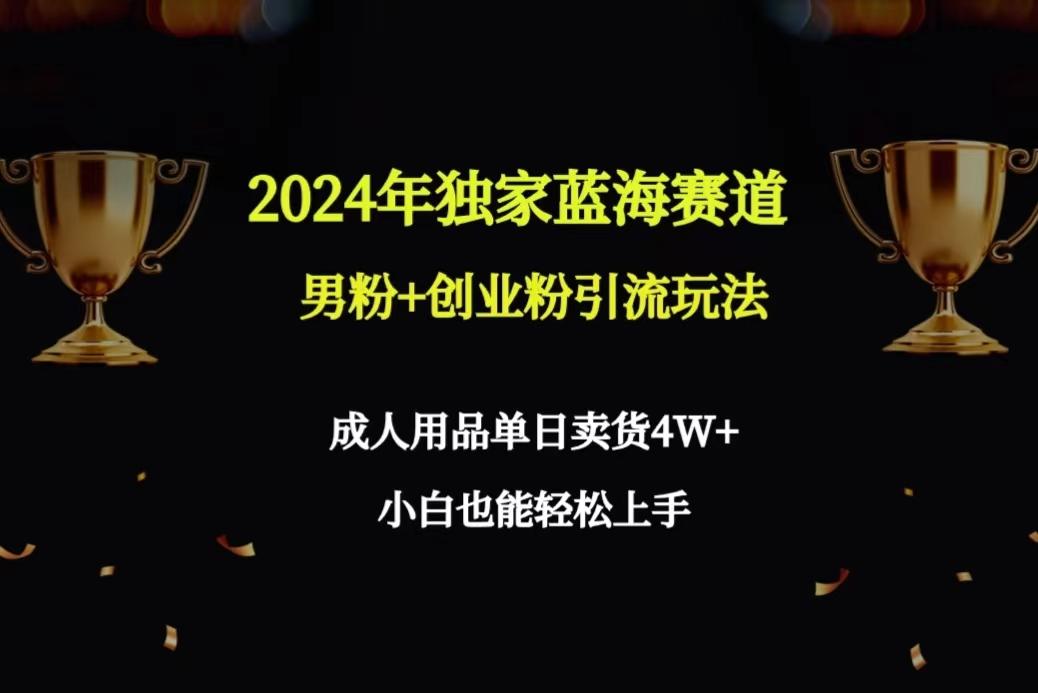 2024年独家蓝海赛道男粉+创业粉引流玩法，成人用品单日卖货4W+保姆教程-千创分享